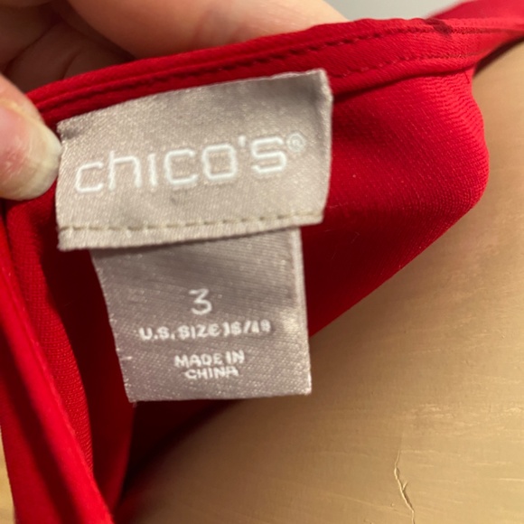 Beautiful Red Chico's Blouse - Size 3 - Picture 8 of 9